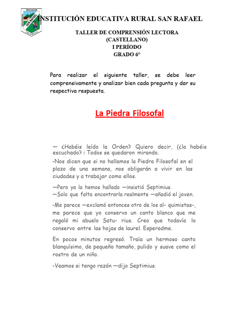 Taller de 6° | PDF | Alquimia