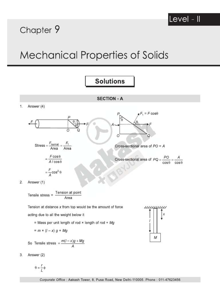 CLS MED 23 24 XI Phy Package 4 Level 2 Chapter 9 | PDF