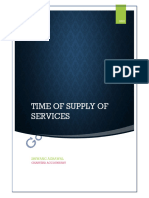 Time of Supply of Services