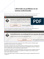 El Caso en Que Se Ha Detectado Un Problema en Un Programa Del Sistema (Solucionado)