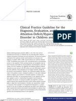 AAP, 2019 - Clinical Practice Guideline for the Diagnosis, Evaluation, and Treatment of ADHD Disorder in Children and Adolescents