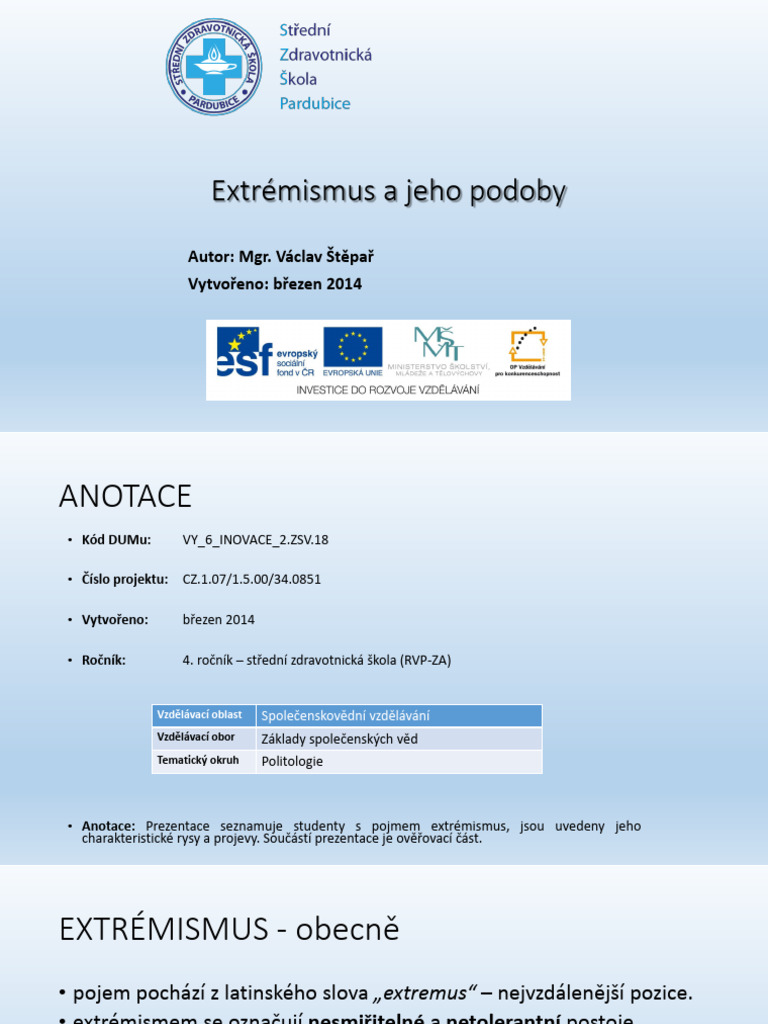 18 Extrémismus A Jeho Podoby | PDF