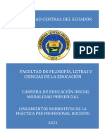 2023 - LINEAMIENTOS NORMATIVOS DE PPPD - Carrera de Educación Inicial - Presencial