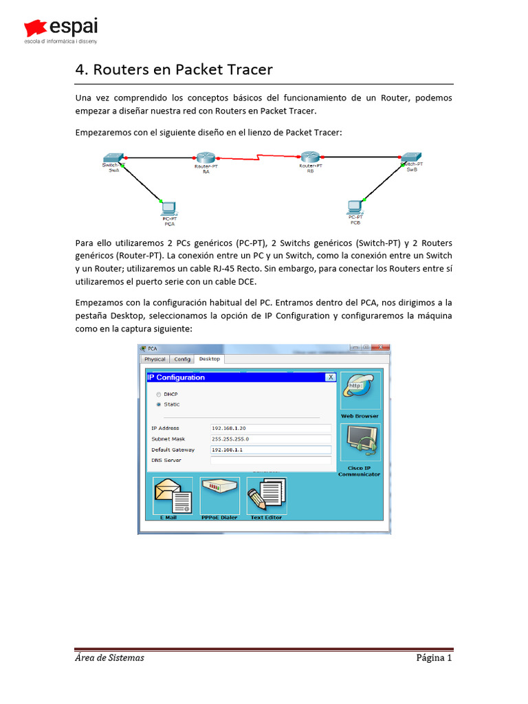 Configuración de Routers en Packet Tracer | PDF | Enrutador ...