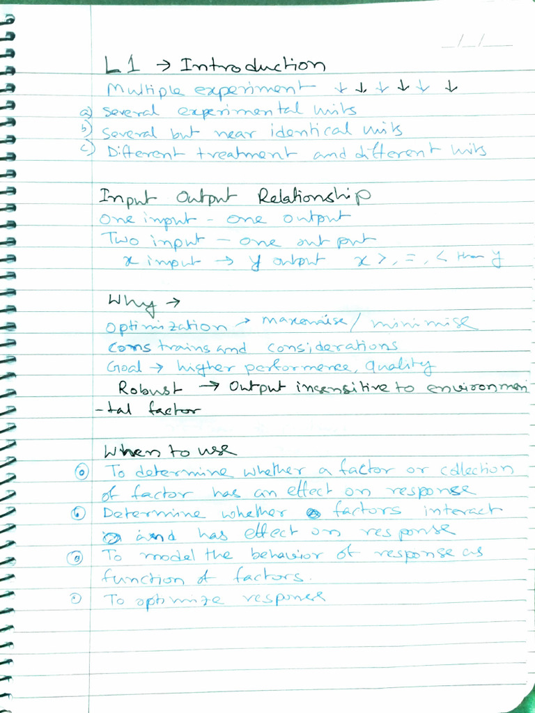 DoE Notes | PDF