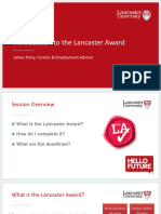 Lancaster Award Introductory Session