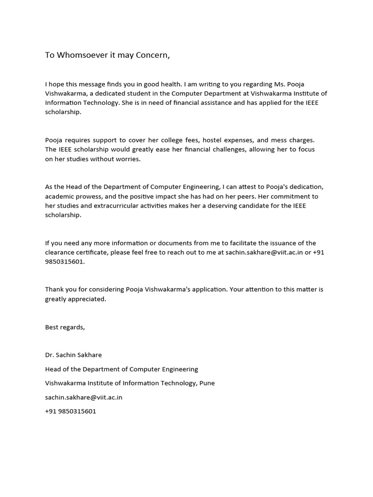 Clearance Letter PDF