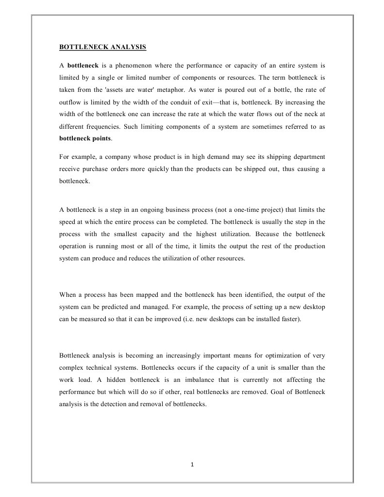 Bottleneck Analysis Pdf Business Process Automation