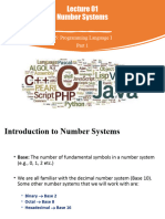 CSE115 - Lecture 01 - Number Systems - Part 1