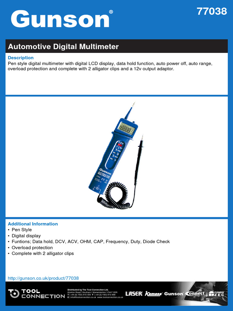 Automotive Digital Multimeter Overview | PDF