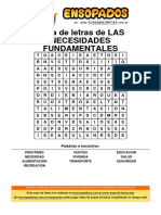 Sopa de Letras de Las Necesidades Fundamentales