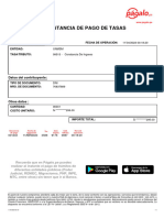 Constancia de Pago de Tasas: Datos de La Operación