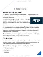 Alergia A La Penicilina - Síntomas y Causas - Mayo Clinic