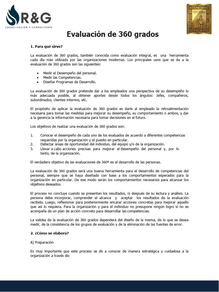 Evaluación de Desempeño 360 Grados | PDF | Evaluación | Evaluación de ...