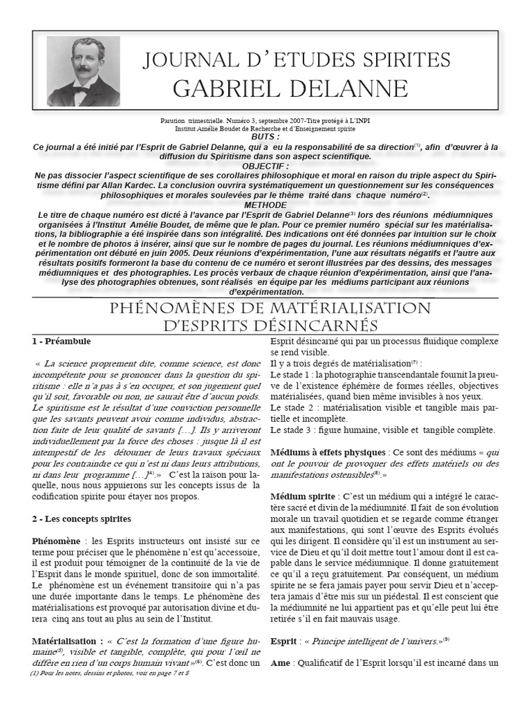 Phénomènes de matérialisation spirite | PDF | Spiritisme | Médium ...