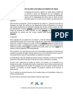 Articulo Resumen Como Fomentar Los Valores A Mi Familia en Tiempos de Crisis