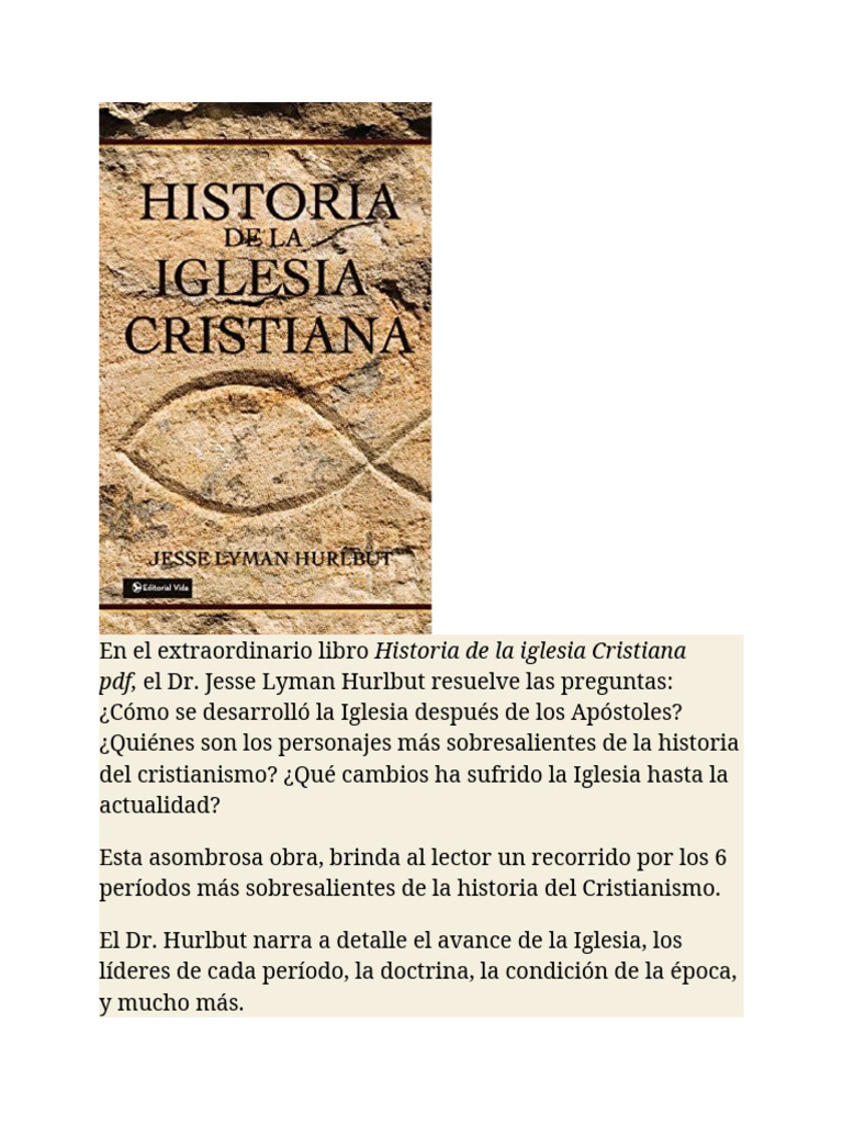 Historia de la Iglesia Cristiana PDF | PDF | Historia