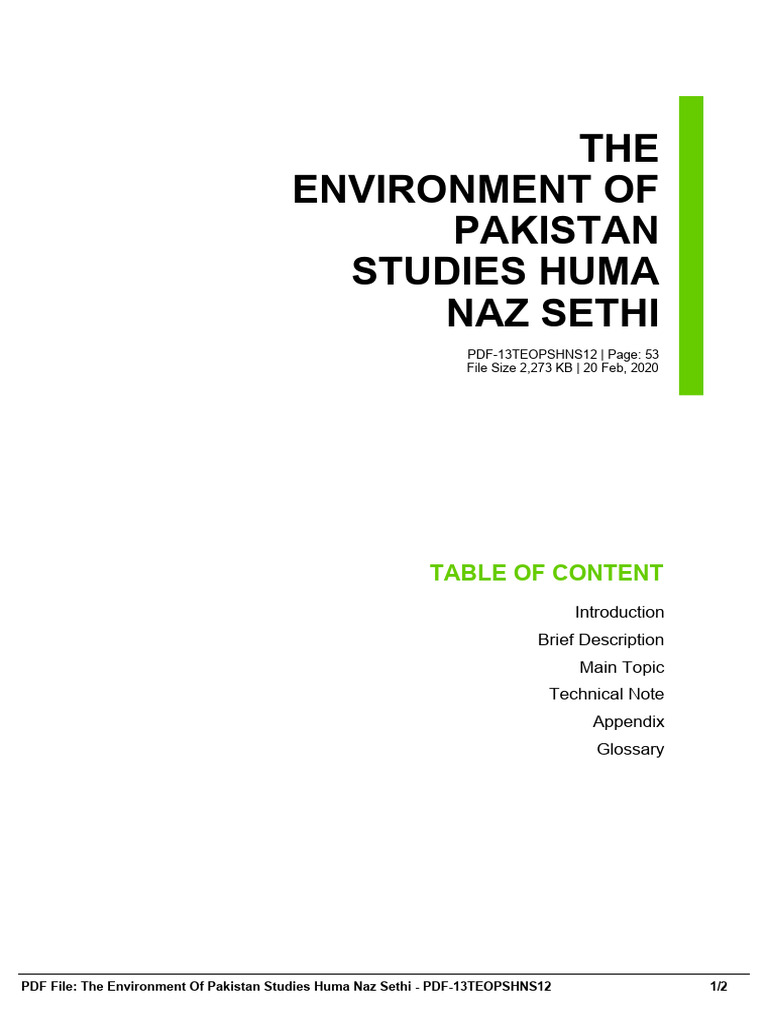 the-environment-of-pakistan-studies-huma-naz-sethi-pdf