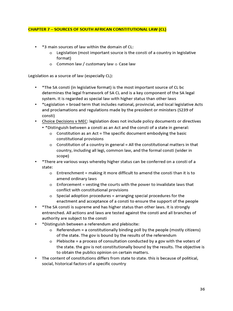 South African Constitutional Law Sources | PDF | Precedent | Parliament ...