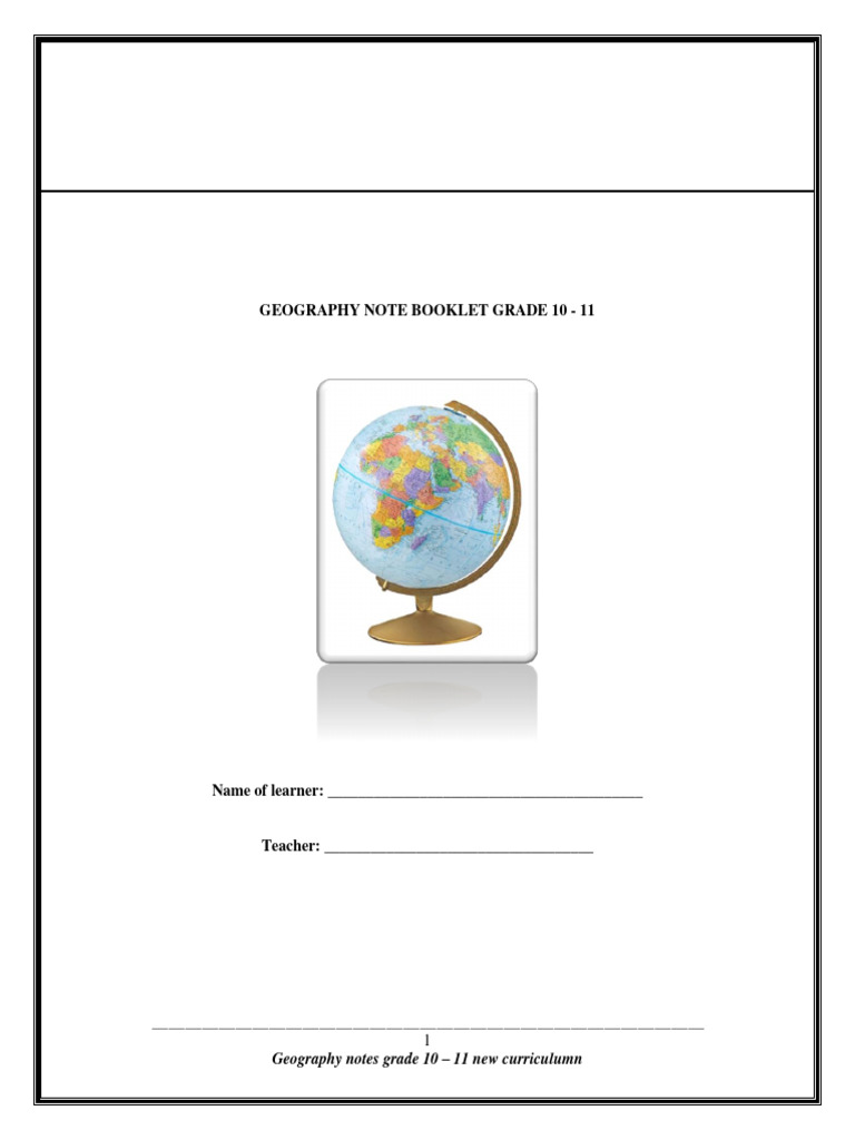 Grade 10-11 Geography Notes Summary | PDF | River | Plate Tectonics