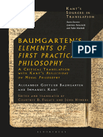 Baumgarten's Elements of First Practical Philosophy A Critical Translation With Kant's Reflections On Moral Philosophy