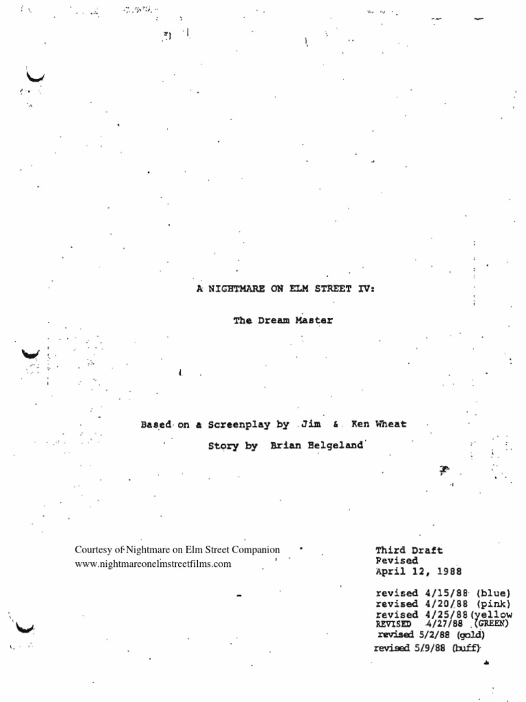 Nightmare On Elm Street 4 FX Script | PDF