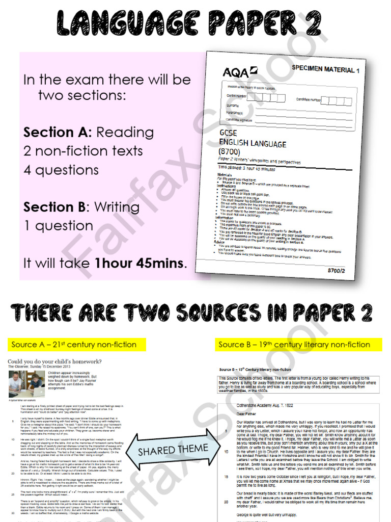 Language Paper 2 Revision Guide AQA | PDF