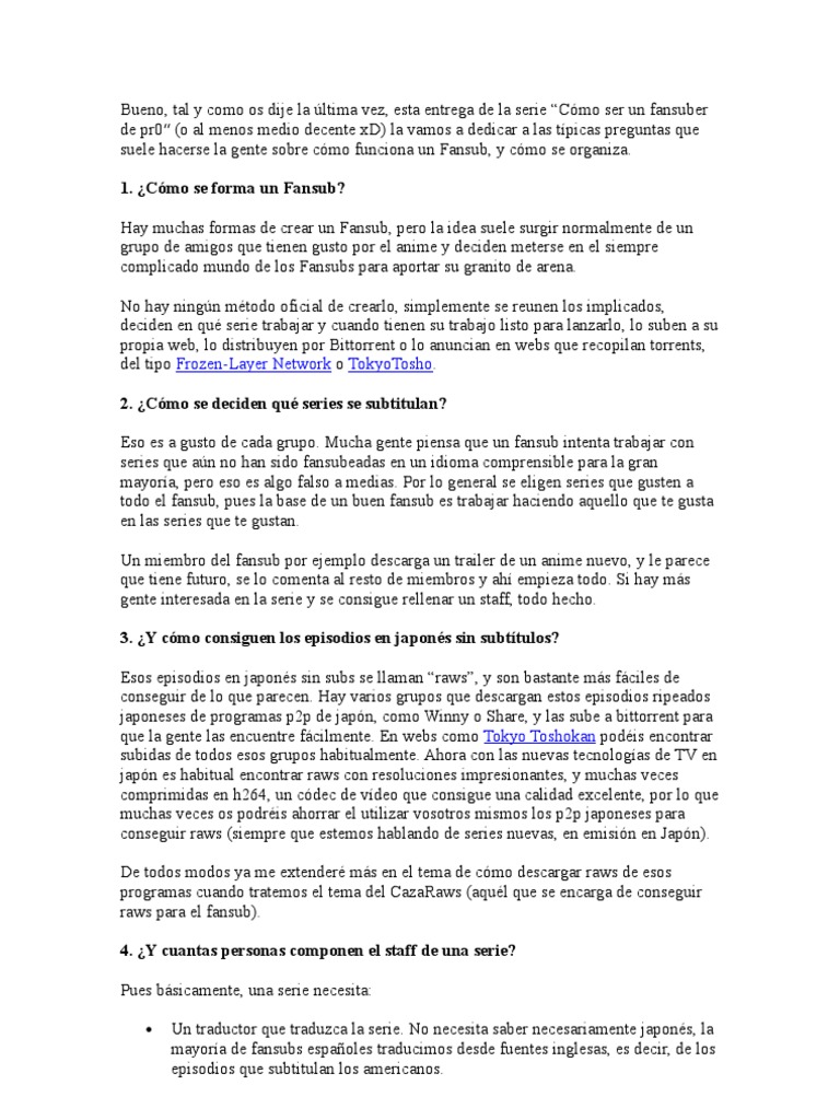 Guía para crear un Fansub de Anime | PDF | Informática y tecnología de ...