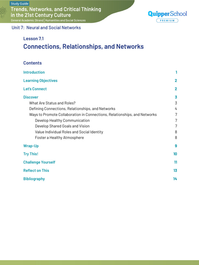 Understanding Connections and Relationships | PDF | Non Governmental ...