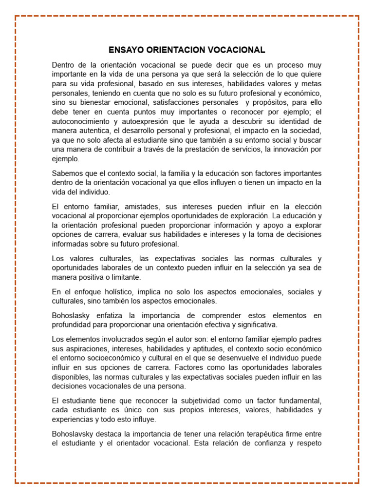 Guía de Orientación Vocacional Efectiva | PDF | Toma de decisiones ...