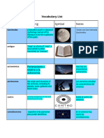 Vocabulary List Planets and Moons - X Education