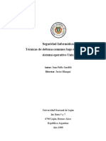 Seguridad Informática: Técnicas de Defensa Comunes Bajo Variantes Del Sistema Operativo Unix