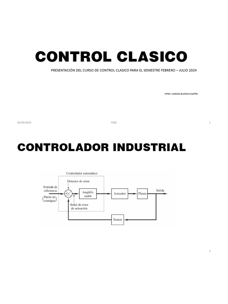 Control Clasico 2024 | PDF | Sistema de control | Sistema