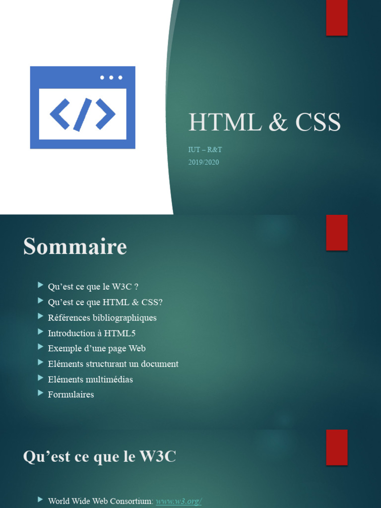 Introduction à HTML et CSS | PDF | World Wide Web Consortium | Html
