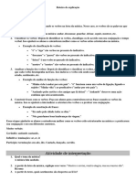 Roteiro de Explicação e Ativdidade Sobre Verbo e A Vida Do Viajante.