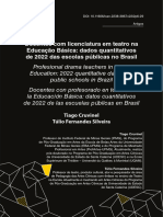 Docentes Com Licenciatura em Teatro Na Educação Básica: Dados Quantitativos de 2022 Das Escolas Públicas No Brasil