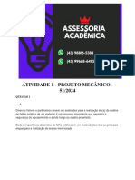 5388 Assessoria Atividade 1 - Projeto Mecânico - 51 2024