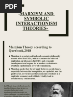 Marxism and Symbolic Interactionism Theories