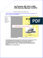 Bomag Road Finisher BF 600 C Hse BF 600 C Hce Service Manual 10 2012 00892122