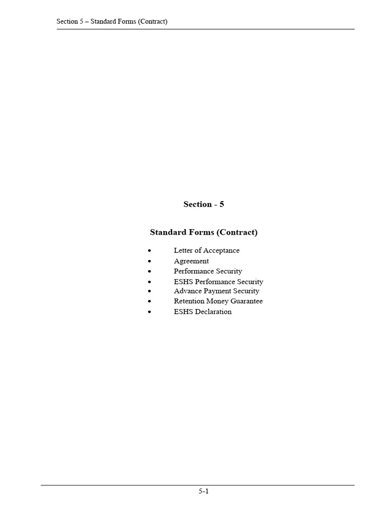 ESHS Contract Standard Forms | PDF
