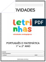 Atividades de Portugues e Matematico 1deg e 2deg Ano