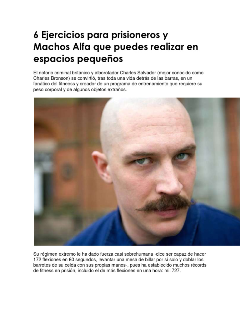 6 ejercicios para prisioneros y machos alfa que puedes realizar en