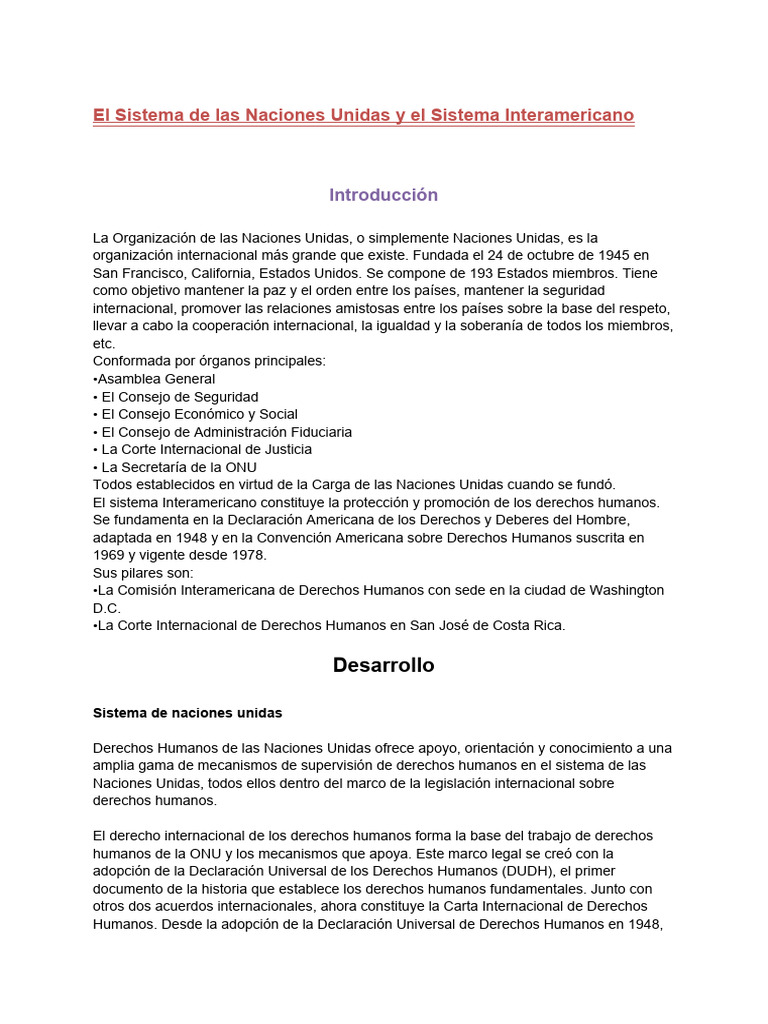 Sistema de Las Naciones Unidas | PDF | Naciones Unidas | Relaciones ...