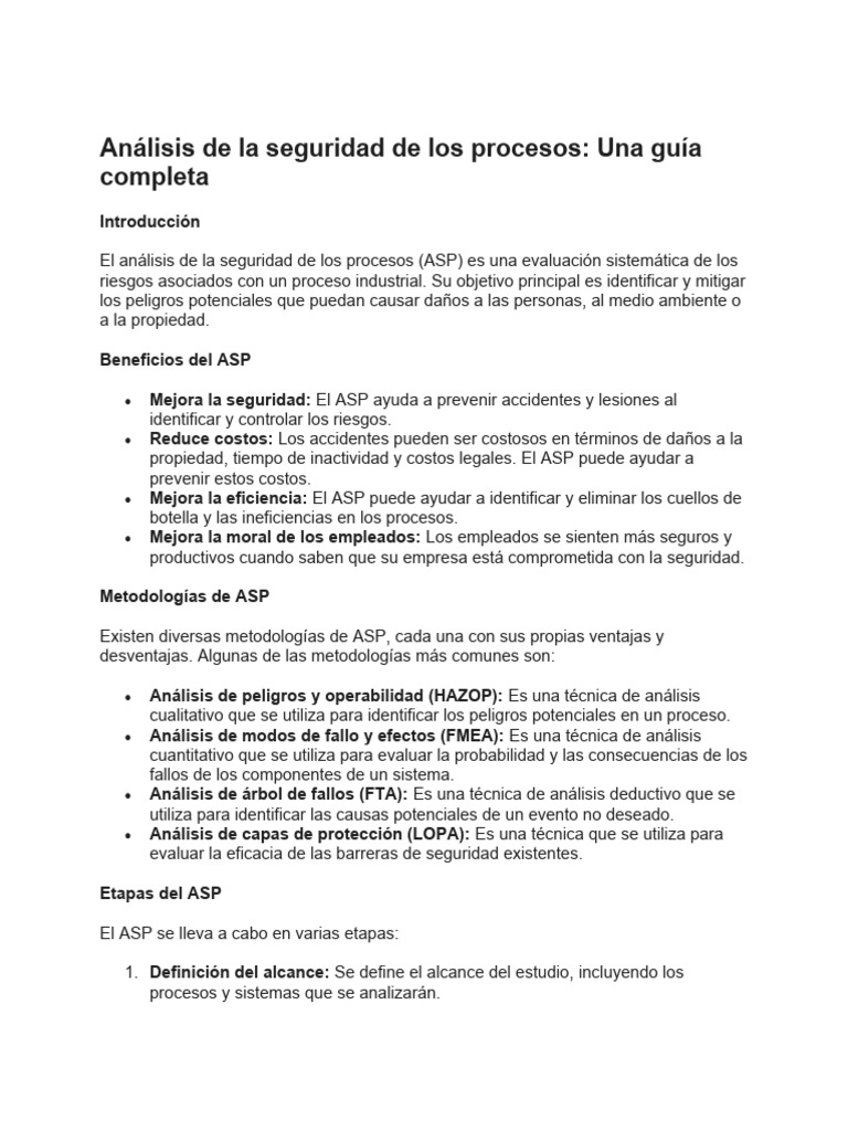 Análisis de La Seguridad de Los Procesos | PDF | Riesgo | Valores