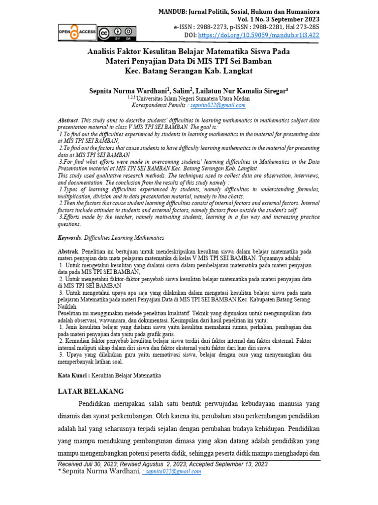 MANDUB+-+Vol +1+no +3+september+2023+hal+273-285 | PDF | Scientific ...