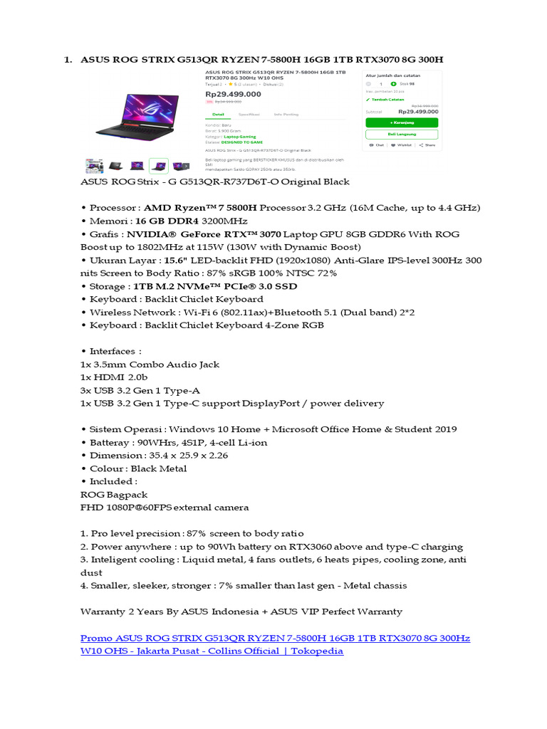 Proposal Pembelian Laptop | PDF | Laptop | Hdmi