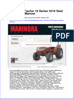 Mahindra Tractor 16 Series 3316 Gear HST Parts Manual