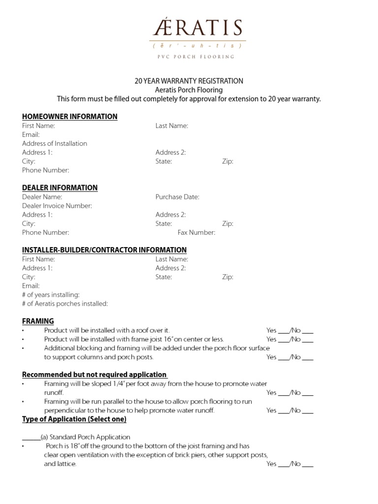 20 Year Warranty App Framing Construction Building