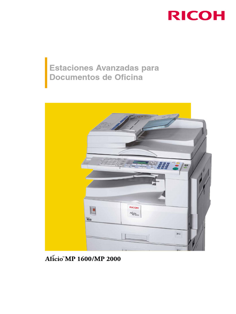 Especificaciones Aficio MP 1600-2000 | PDF