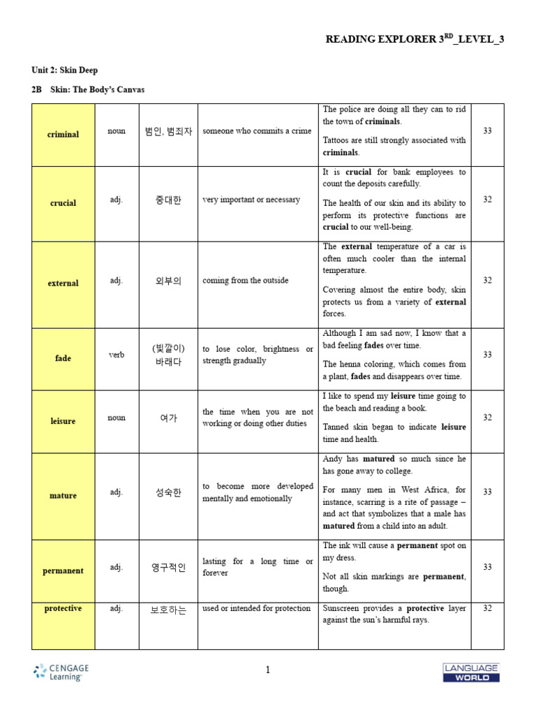 Reading+Explore+3rd Wordlist Level+3 | PDF